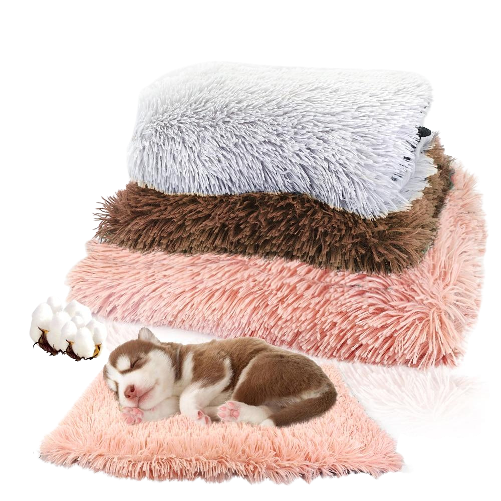 Long Plush Fleece Dog Bed